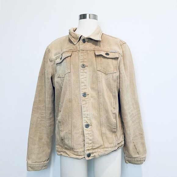 Liquor N Poker Other - Liquor N Poker Men Denim Jean Jacket Brown Tan Large